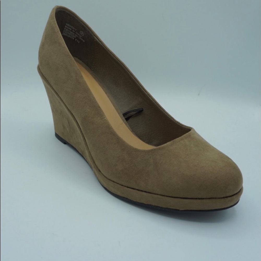Tan Microsuede Wedges